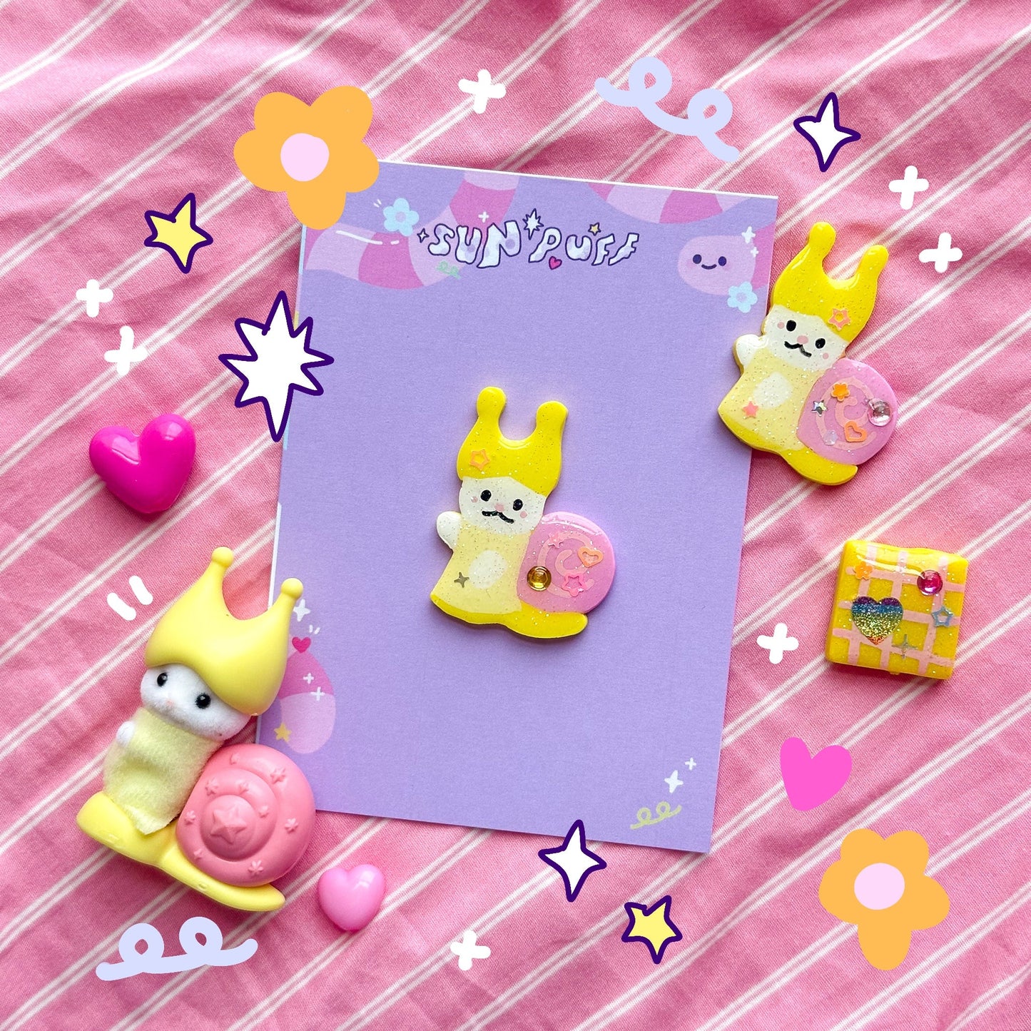 Snail Critter Clay Pin