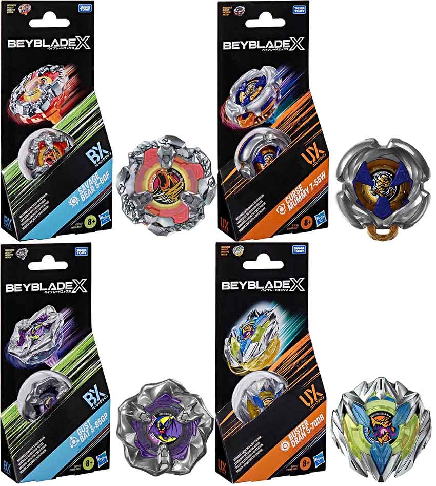 Beyblade X Booster Pack - Set of 4 Curse Mummy, Buster Dran, Gust Bat, Savage Bear F9590AS07
