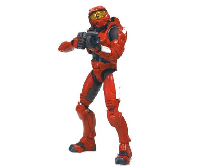Halo 2 Limited Edition Series Action Figures - Red Spartan V2 White Stripes (Sub-Standard Packaging)