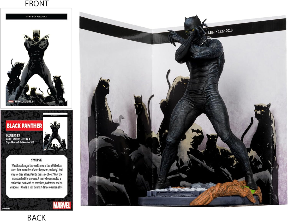 Marvel Collectible 1/10 Scale 7 Inch Statue Figure Posed Scene - Black Panther (Marvel Knights #4)
