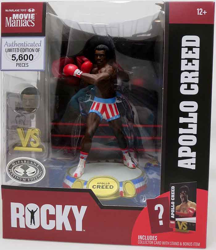 Movie Maniacs Rocky 1976 6 Inch Static Figure Exclusive - Apollo Creed Platinumr (Head Popped Off But Can Be Put Back On)