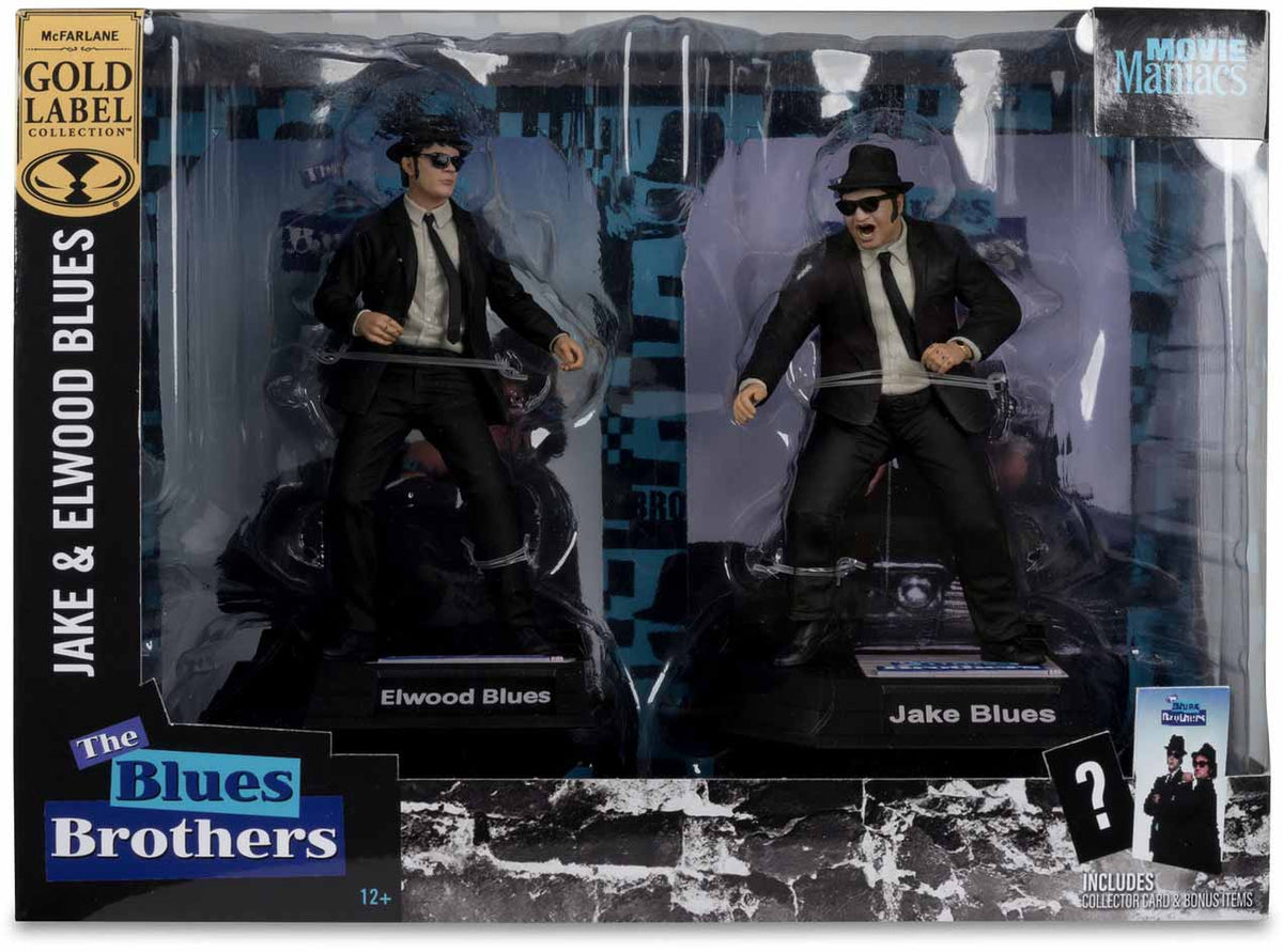 Movie Maniacs The Blues Brothers 6 Inch Static Figure 2-Pack Exclusive - Jake & Elwood Gold Label