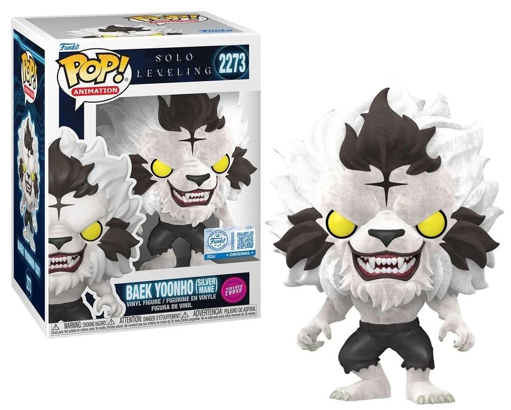 Pop Animation Solo Leveling 3.75 Inch Action Figure Exclusive - Baek Yoonho (Silver Mane) #2273 Flocked Chase