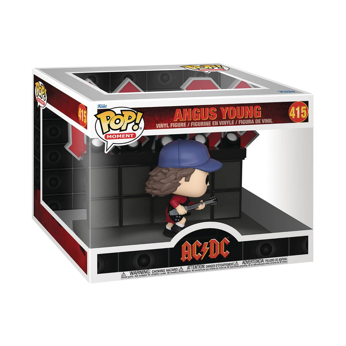 Pop Rocks AC/DC 3.75 Inch Action Figure Moments Deluxe - Angus Young #415 (Sub-Standard Packaging)