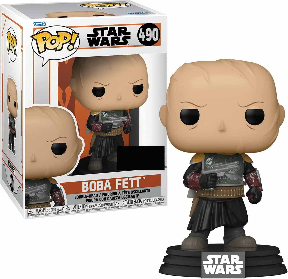 Pop Star Wars The Mandalorian 3.75 Inch Action Figure Exclusive - Boba Fett Without Helmet #490