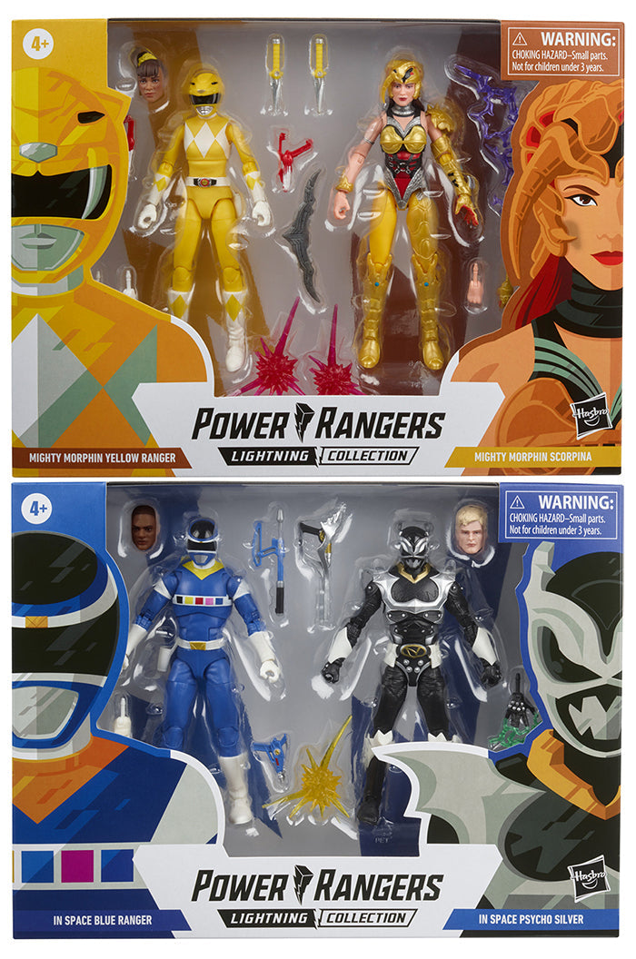 Power Rangers Lightning Collection 6 Inch Action Figure Battle Pack Wave 2 - Set of 2 (Yellow & Scorpina - Blue & Silver)