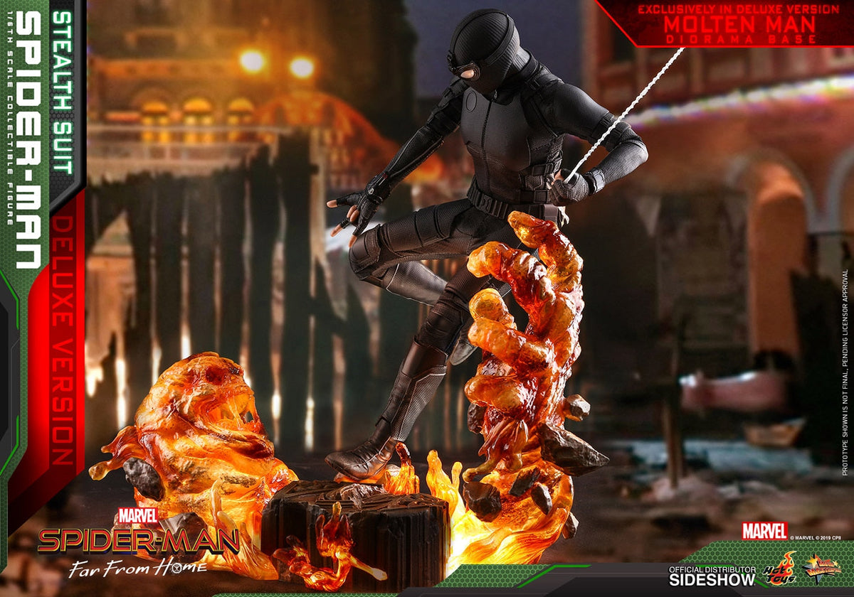 Spider-Man Far From Home 12 Inch Action Figure Movie Masterpiece 1/6 Scale - Spider-Man (Stealth Suit) Deluxe Version Hot Toys 904858