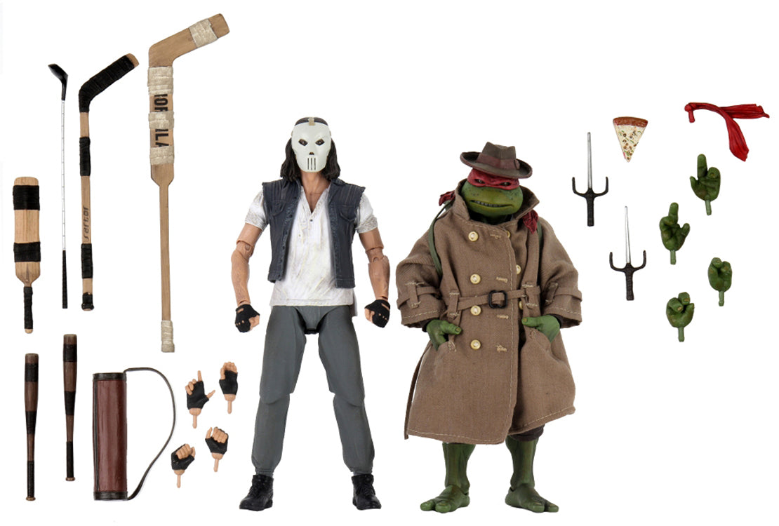 Teenage Mutant Ninja Turtles 7 Inch Action Figure Movie Series - Casey Jones & Raphael In Disguise (Open Box Sub-Standard Packaging)