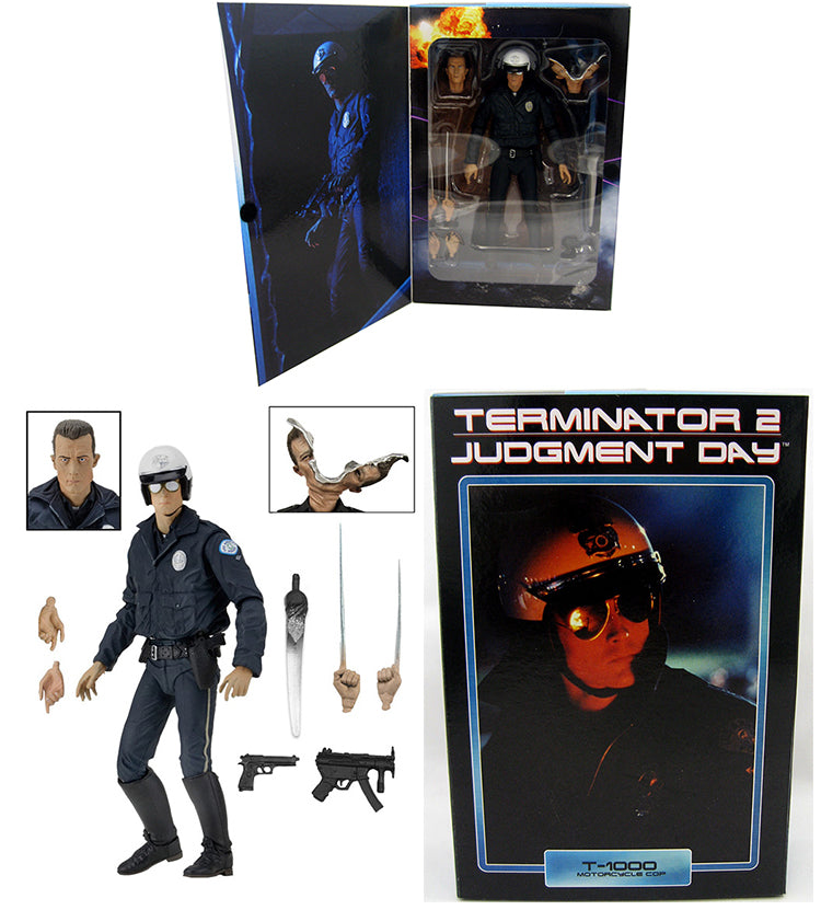 Terminator 2 Judgement Day 7 Inch Action Figure Ultimate Series - Ultimate T-1000 (Motorcycle Cop) (Shelf Wear Packaging)