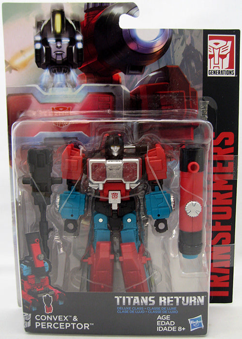 Transformers Generations Titans Return 6 Inch Action Figure Deluxe Class (2017 Wave 2) - Perceptor & Convex (Non Mint Packaging)