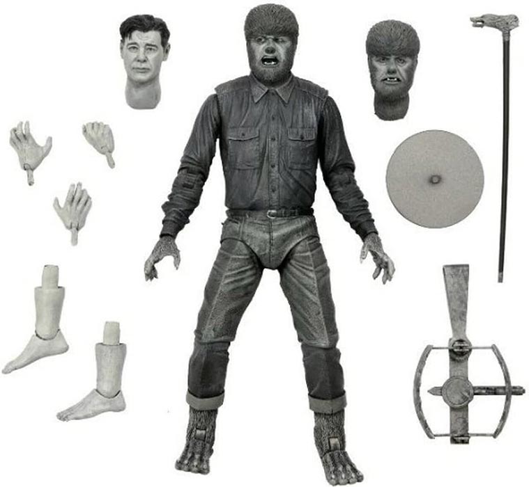 Universal monsters 7 Inch Action Figure Ultimate - Wolf Man Black & White (Shelf Wear Packaging)