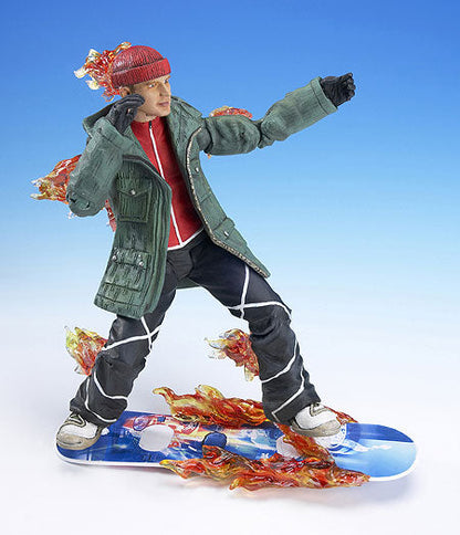 HUMAN TORCH w/Light Up Snowboard 6" Action Figure FANTASTIC FOUR MOVIE Asst. 3 Toy Biz (Shelf Wear Packaging)
