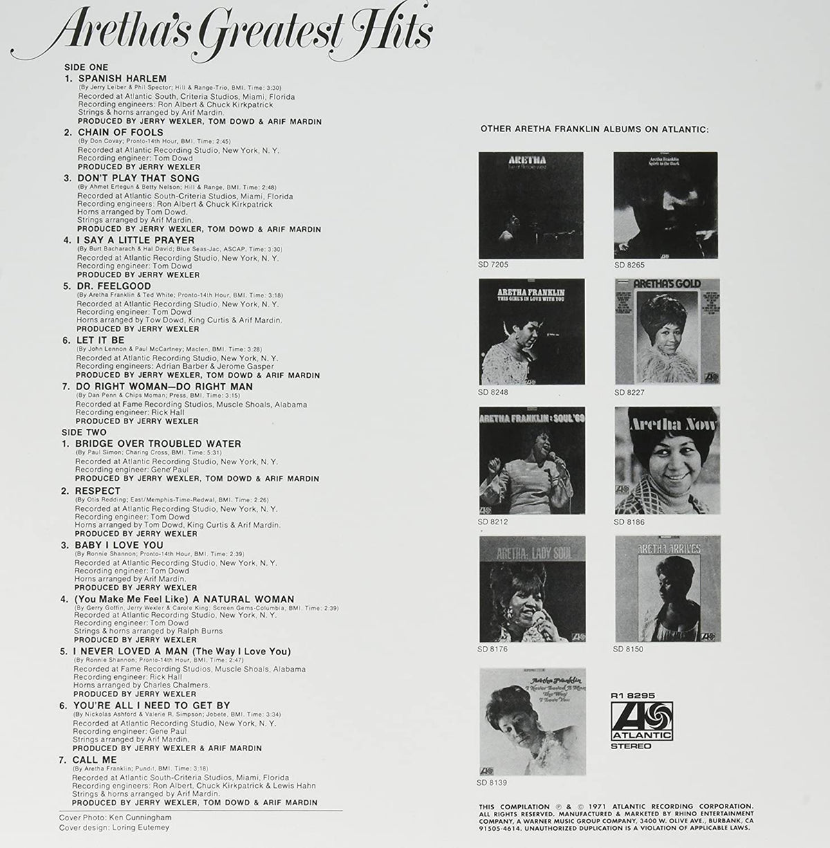Franklin, Aretha/Greatest Hits [LP]