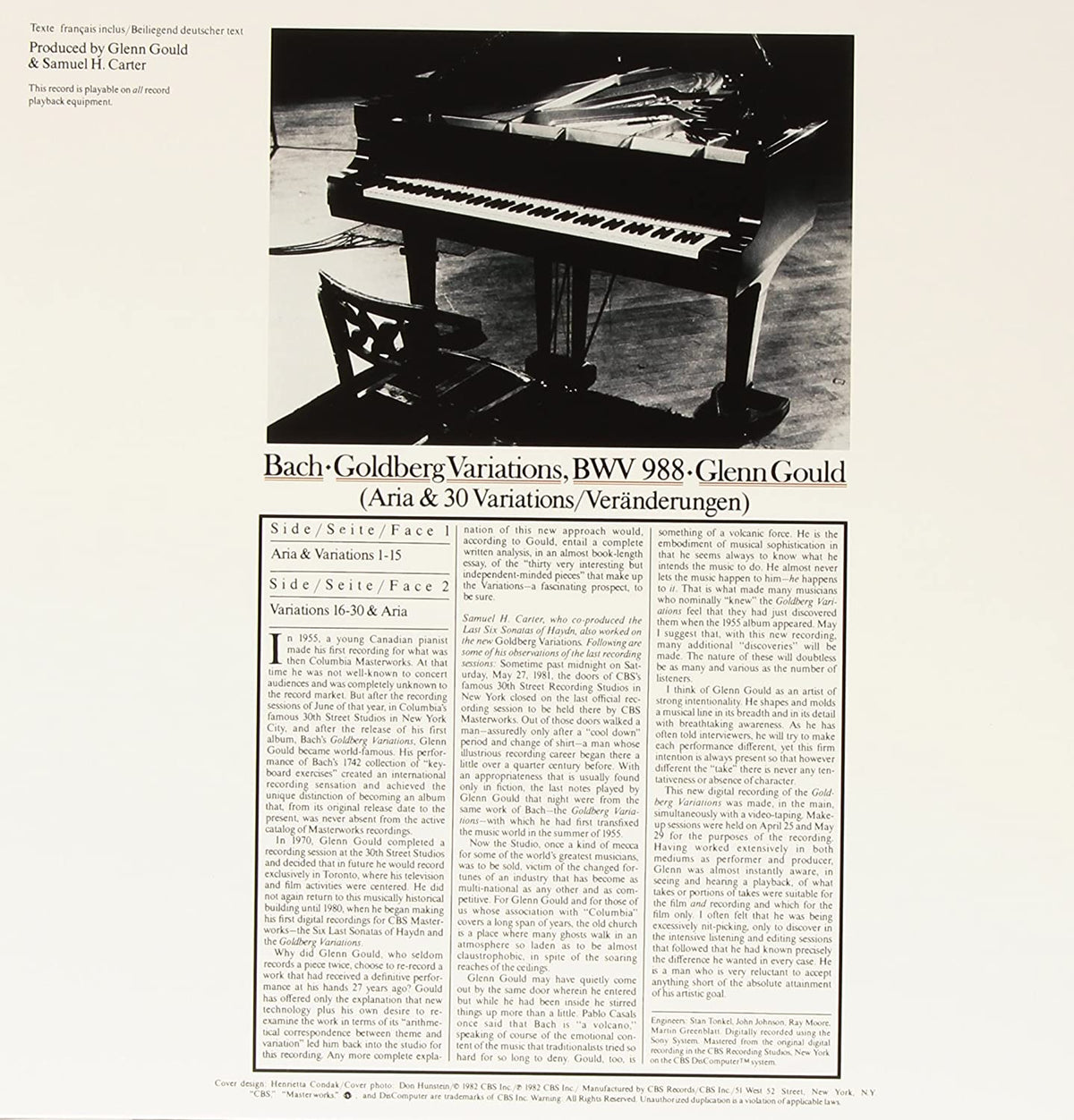 Gould, Glenn/J.S. Bach: Goldberg Variations [LP]