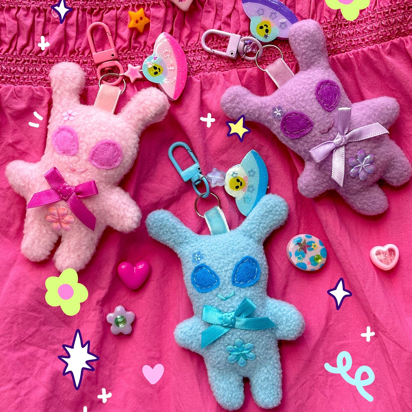 Purple Alien Plushie Keychain