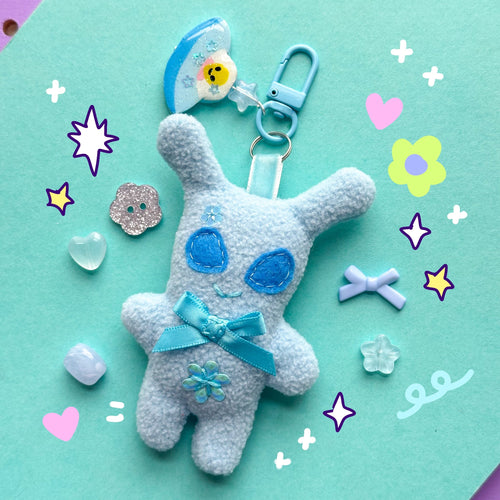 Blue Alien Plushie Keychain