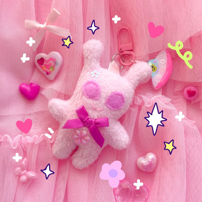 Pink Alien Plushie Keychain