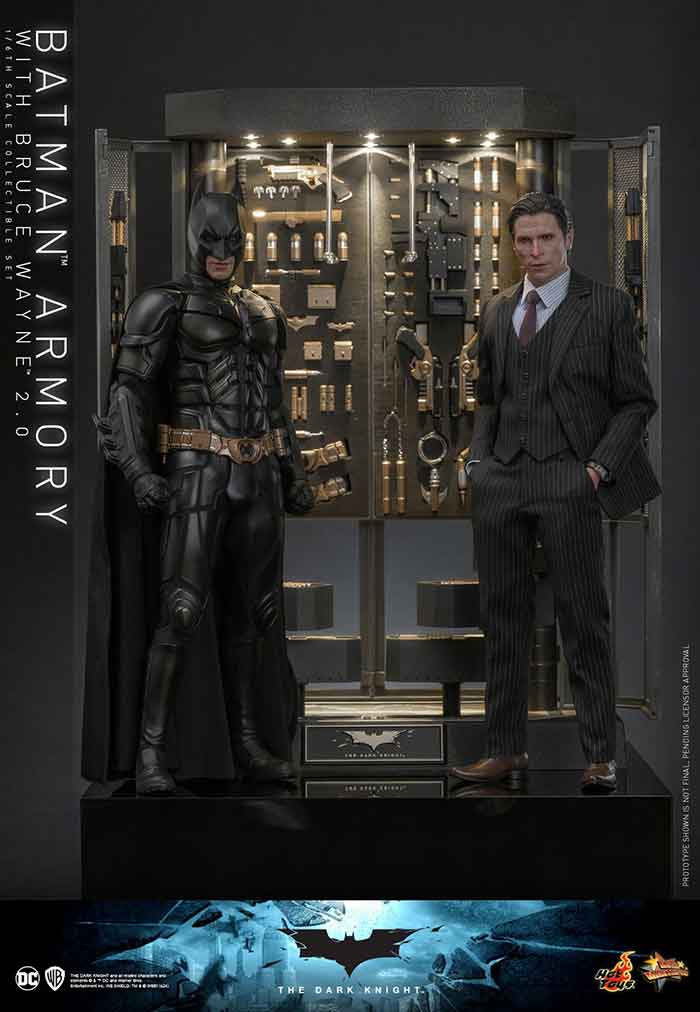 Batman The Dark Knight 12 Inch Action Figure 1/6 Scale - Batman Armory with Bruce Wayne (2.0) Hot Toys 913435