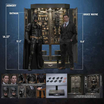 Batman The Dark Knight 12 Inch Action Figure 1/6 Scale - Batman Armory with Bruce Wayne (2.0) Hot Toys 913435