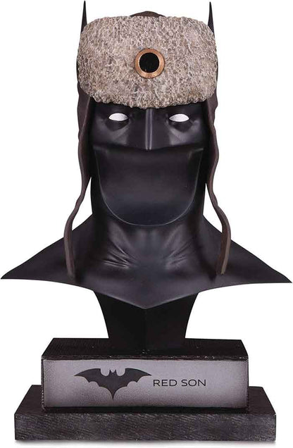 DC Collectibles Batman 9 Inch Bust Statue 1/2 Scale - Red Son Batman Cowl (Shelf Wear Packaging)