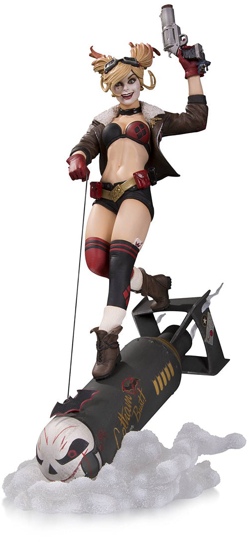 DC Comics Bombshells 14 Inch Statue Figure Deluxe Series - Harley Quinn Deluxe (Previously Opened Sub-Standard Packaging)