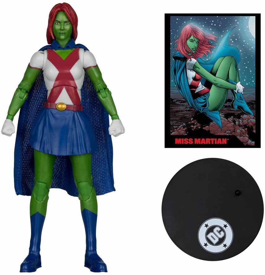 DC Direct Page Punchers Teen Titans 7 Inch Action Figure Exclusive - Miss Martian #41 Red Platinum