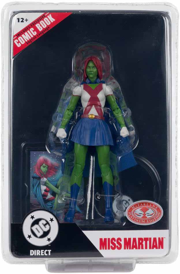 DC Direct Page Punchers Teen Titans 7 Inch Action Figure Exclusive - Miss Martian #41 Red Platinum