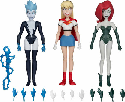 DC Direct The New Batman Adventures 6 Inch Action Figure 3-Pack Exclusive - (Poison Ivy - Live Wire - Supergirl) (Girls' Night Out) Gold Label
