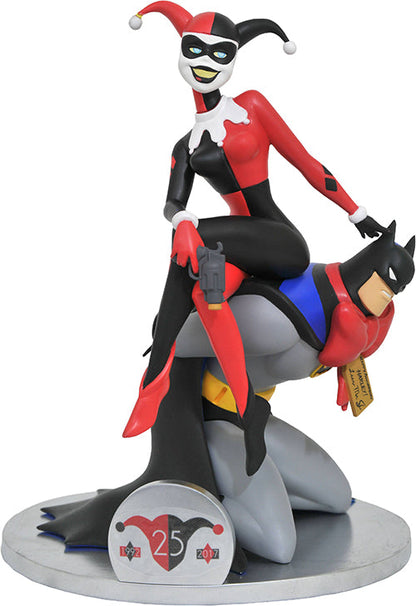 DC Gallery Deluxe 10 Inch Statue Figure Batman The Animated Series - Harley Quinn On Batman (Shelf Wear Packaging)