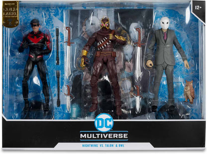 DC Multiverse Batman The Court of Owls 7 Inch Scale Action Figure 3-Pack Exclusive - Nightwing vs Talon & Owl Gold Label