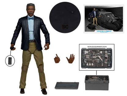 DC Multiverse Batman The Dark Knight 7 Inch Scale Vehicle Figure Exclusive - Lucius Fox & Tumbler Gold Label (Sub-Standard Packaging)