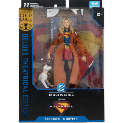 DC Multiverse Supergirl 7 Inch Action Figure Theatrical Edition Exclusive - Supergirl and Krypto Gold Label