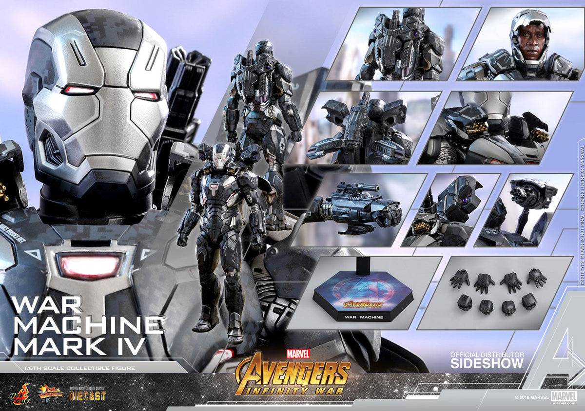 Die Cast Avengers Infinity War 12 Inch Action Figure Movie Masterpiece 1/6 Scale Series - War Machine Mark IV Hot Toys 903796