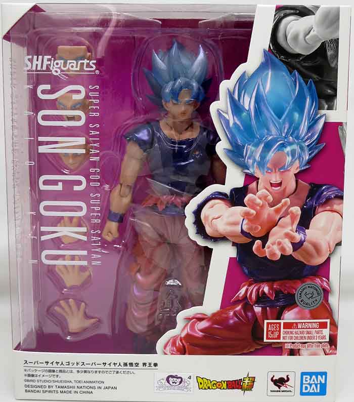 Dragonball Super 6 Inch Action Figure S.H. Figuarts Exclusive - Super Saiyan God Son Goku Kaio Ken (Shelf Wear Packaging)