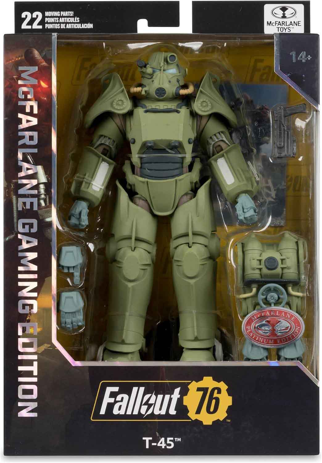 Fallout 76 7 Inch Action Figure Exclusive - T-45 Military Armor Red Platinum