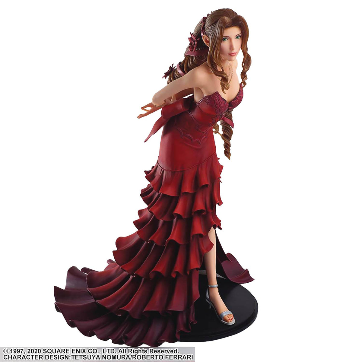 Final Fantasy FFVII Remake 12 Inch Statue Figure Static Arts - Aerith Gainsborough Red Dress (Sub-Standard Packaging)