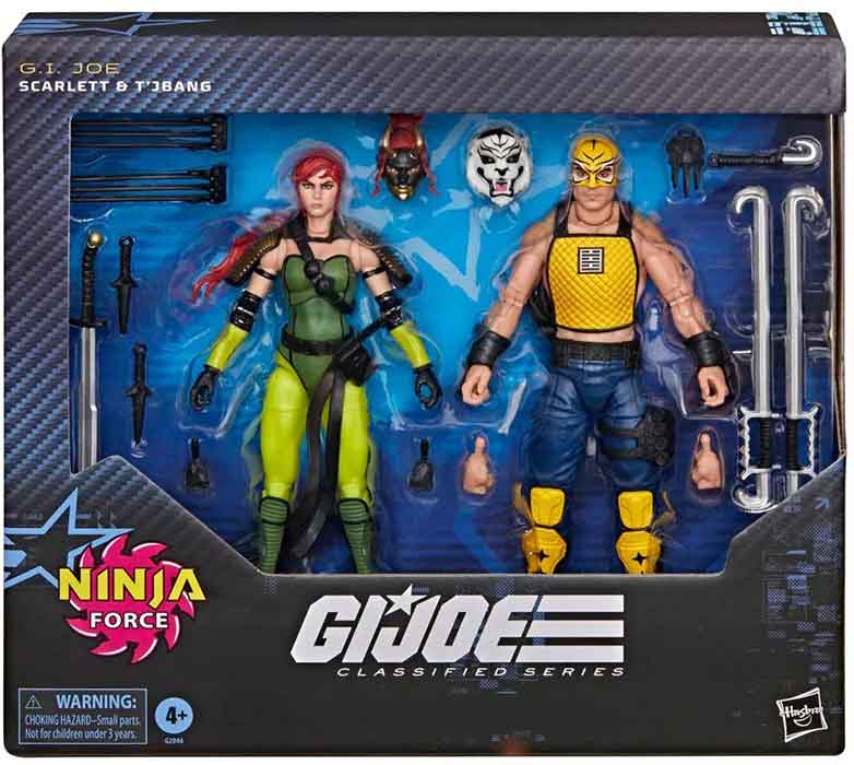 G.I. Joe Classified 6 Inch Action Figure Ninja Force 2-Pack - Scarlett and T'Jbang #212 (Sub-Standard Packaging)