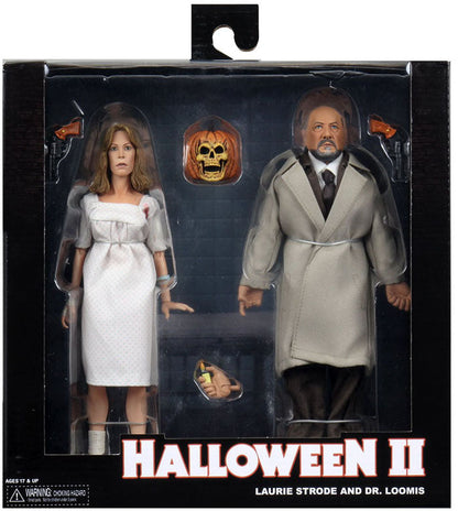 Halloween 2 8 Inch Action Figure Retro Clothed Series - Doctor Loomis and Laurie Strode (Shelf Wear Packaging)