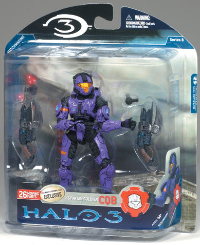Halo 3 Action Figures Series 3 Exclusive: Spartan Soldier CQB Violet (Shelf Wear Packaging)
