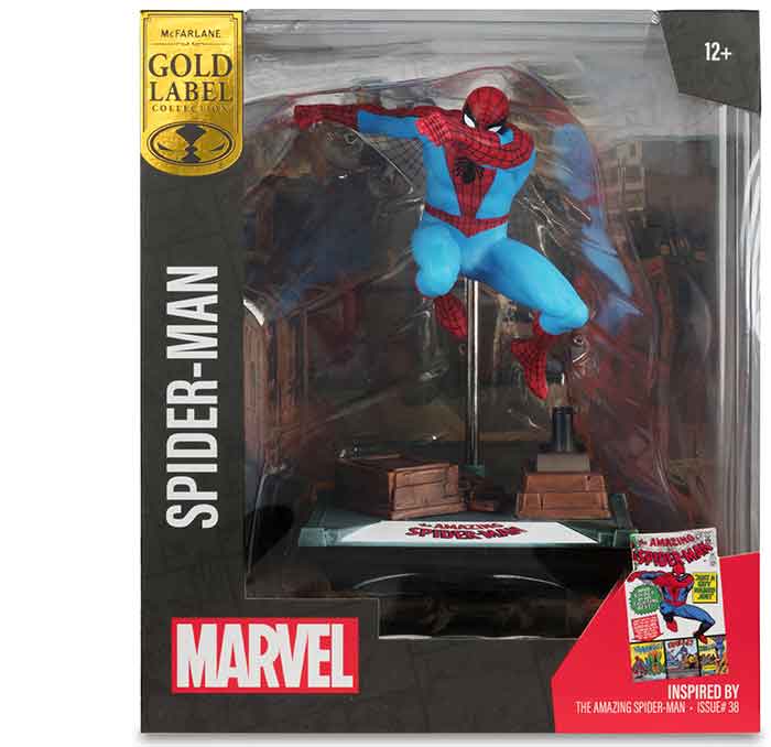 Marvel Collectible 7 Inch Statue Figure 1/10 Sale Posed Scene Exclusive - Spider-Man (The Amazing Spider-Man #38) Gold Label