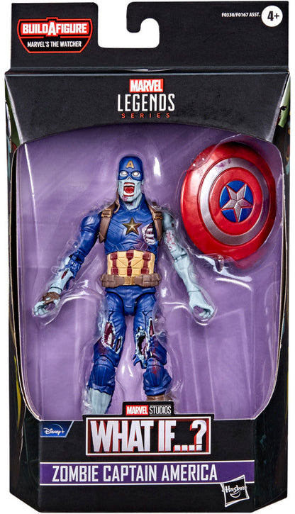 Marvel Legends Disney+ 6 Inch Action Figure What If BAF The Watcher - Zombie Captain America (Shelf Wear packaging)