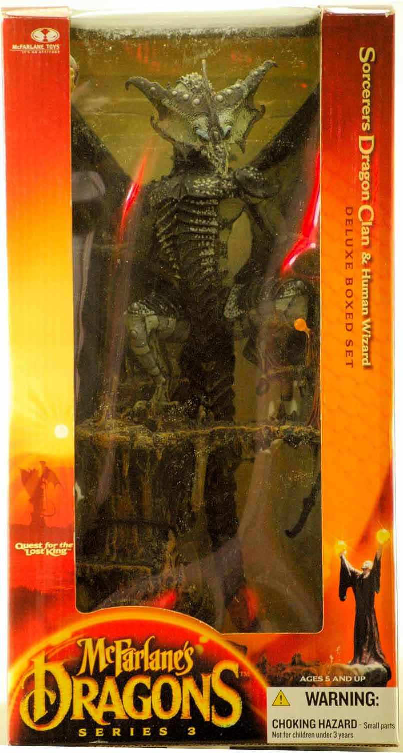 McFarlane Dragon's 14 Inch Static Figure Deluxe Box Set - Sorcerers Dragon Clan & Human Wizard (Shelf Wear Packaging)