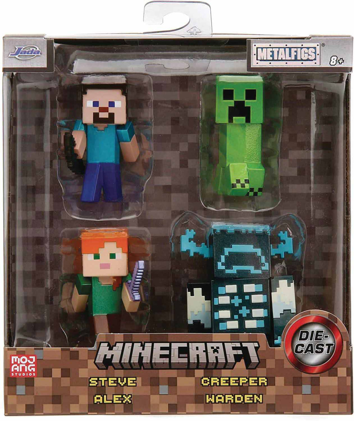 Minecraft Metafigs 2 Inch Action Figure Die-Cast - (Steve - Alex - Creeper - Warden)
