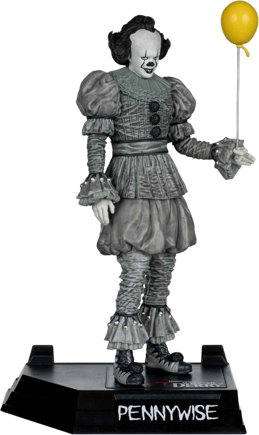 Movie Maniacs IT Welcome to Derry 6 Inch Static Figure - Pennywise Black and White