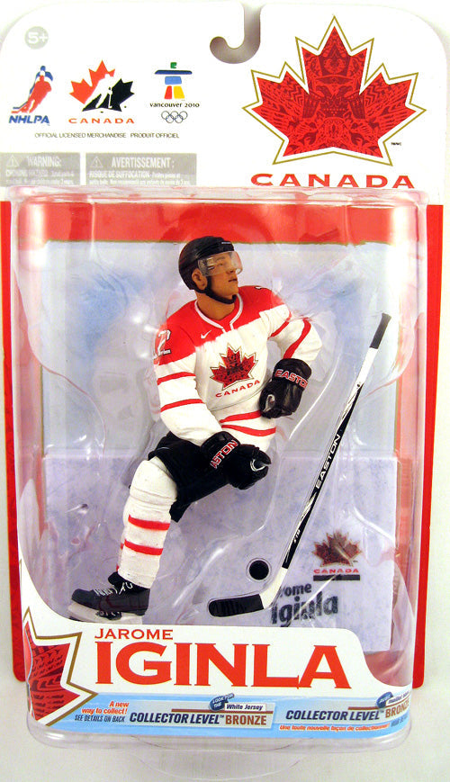NHL Hockey Exclusive 6 Inch Action Figure Team Canada Special 2010 - Jarome Iginla White Jersey Bronze Level Variant Limit 1250 Pieces