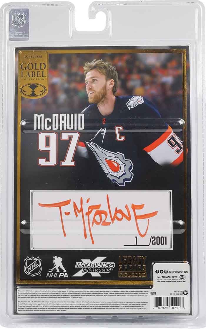 NHL Hockey SportsPicks 7 Inch Static Figure Edmonton Oilers Exclusive - Connor McDavid Gold Label