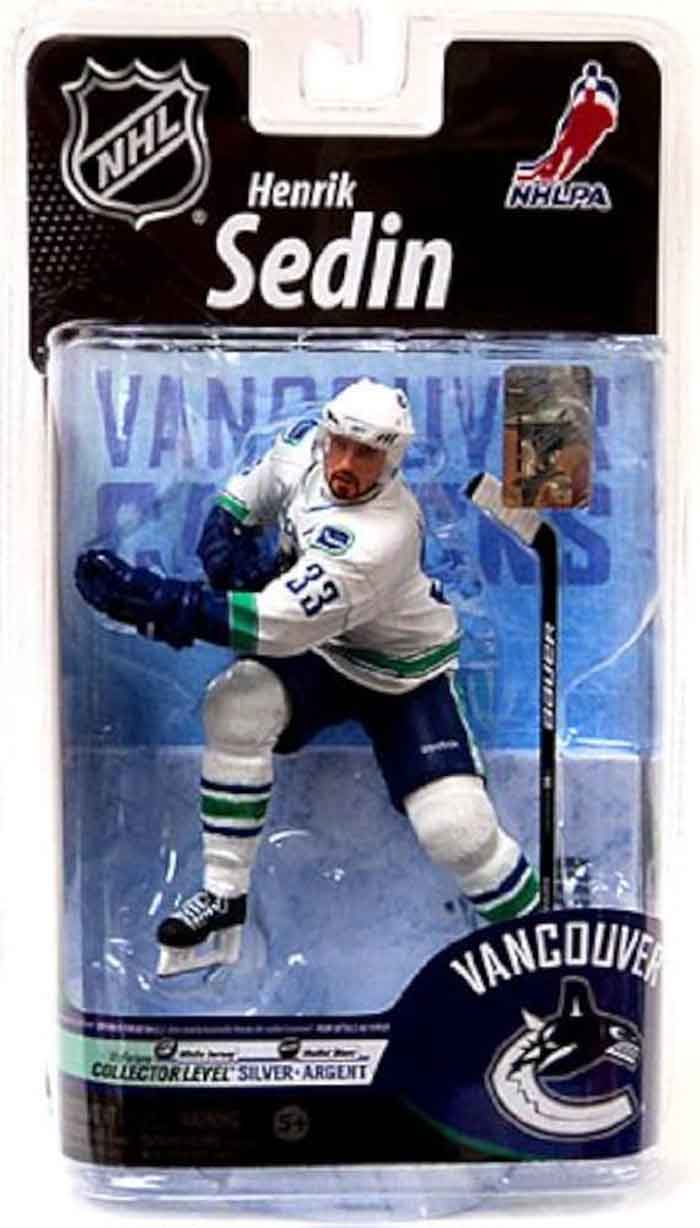 NHL Hockey SportsPicks 6 Inch Static Figure Series 25 - Henrik Sedin White Jersey Silver Level Chase