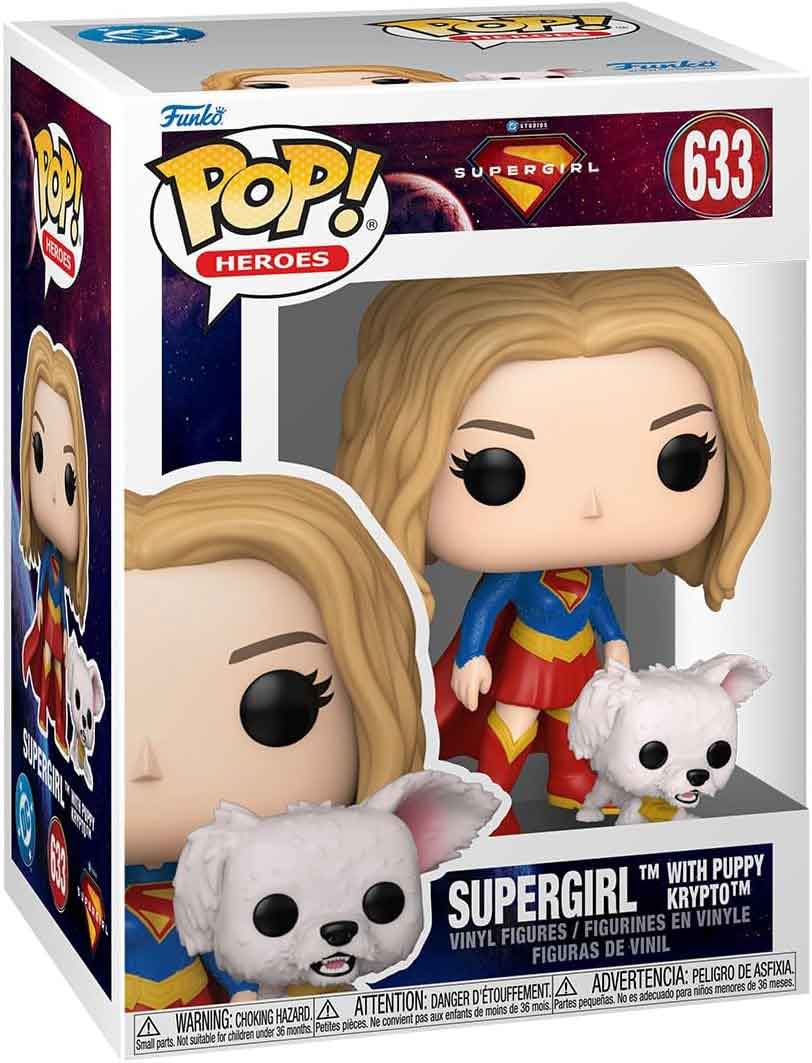 Pop DC Heroes Supergirl 3.75 Inch Action Figure - Supergirl with Puppy Krypto #633