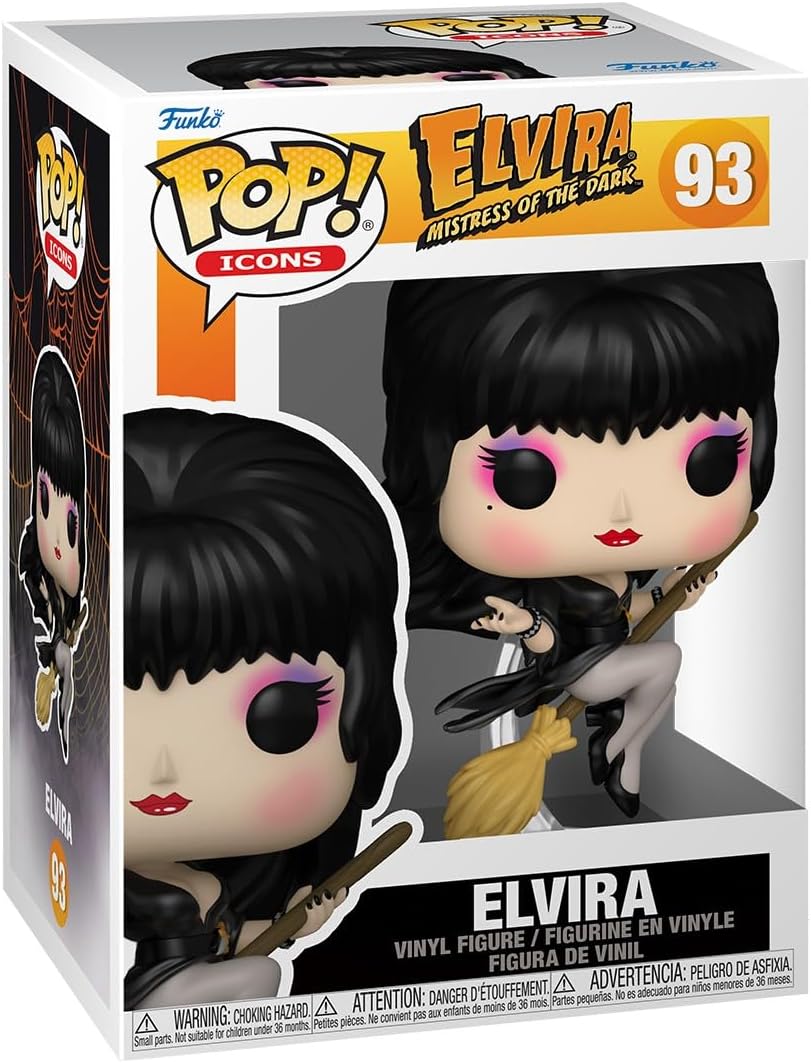 Pop Icons Elvira Mistress of The Dark 3.75 Inch Action Figure - Elvira On Broom #93