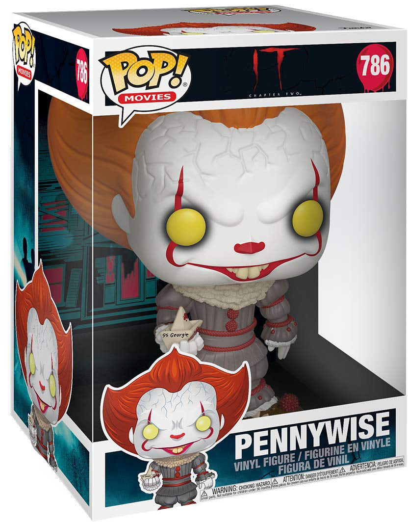 Pop Movies 10 Inch Action Figure IT - Pennywise with Paper Boat #786 (Sub-Standard Packaging)